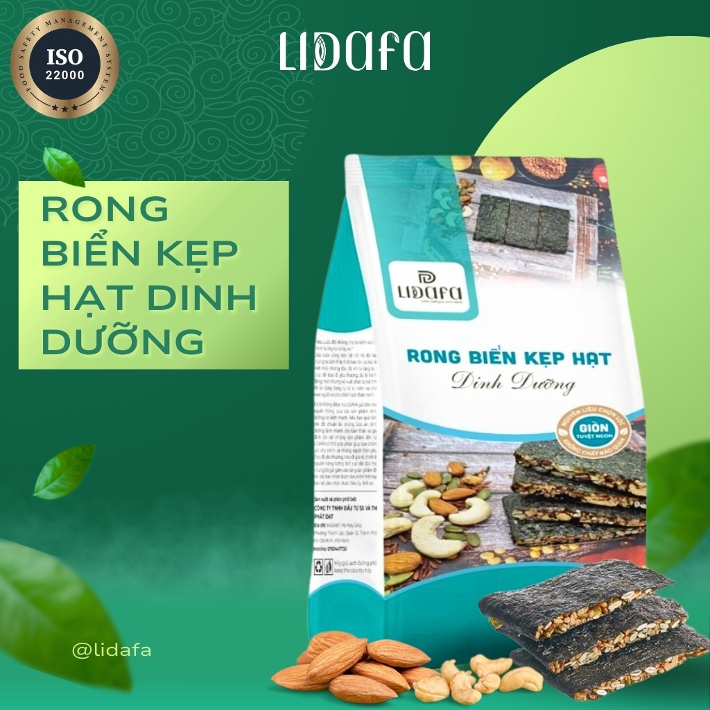 Giá trị dinh dưỡng bánh rong biển kẹp hạt dinh dưỡng