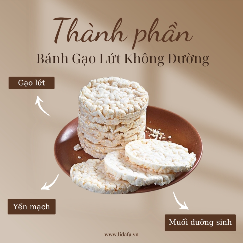 Thành phần trong bánh gạo lứt không đường