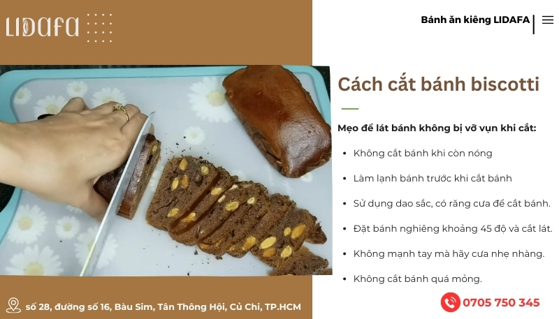 Cách cắt bánh biscotti không bị vỡ