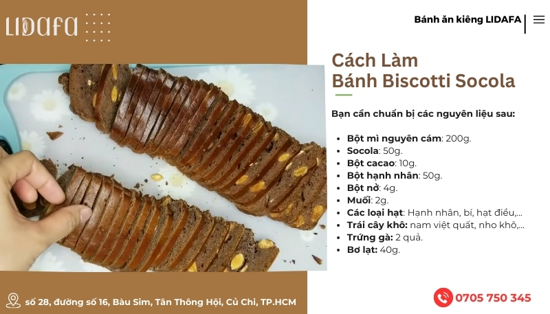 Cách làm bánh biscotti socola