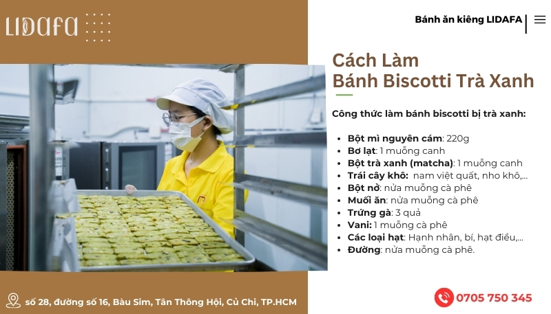Cách làm bánh biscotti trà xanh