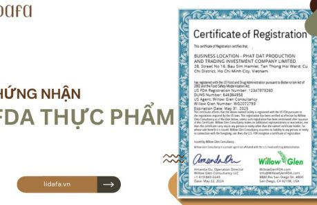 chứng nhận FDA thực phẩm