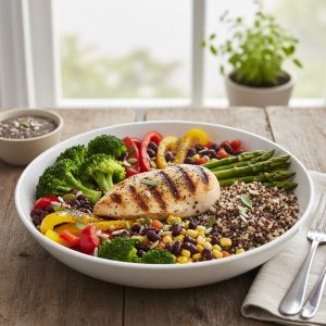 Protein và rau xanh