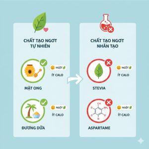 So sánh chất tạo ngọt tự nhiên và chất tạo ngọt nhân tạo
