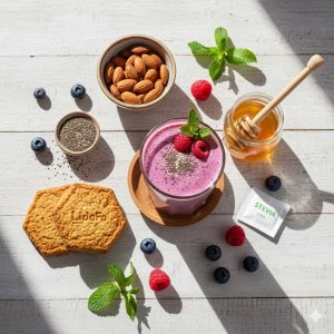 Kết hợp smoothie, bánh healthy và chất tạo ngọt tự nhiên