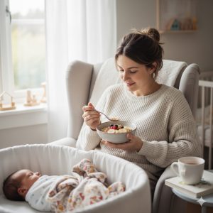 Mẹ sau sinh ăn yến mạch giảm cân