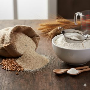 so sánh bột nguyên cám và bột mì trắng