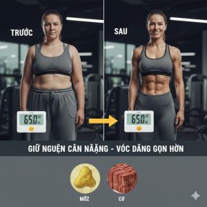 Tăng cơ giảm mỡ khiến cân nặng không đổi