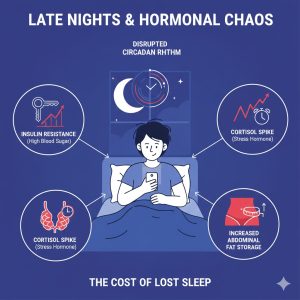 Làm ca đêm gây rối loạn hormone và tăng cân