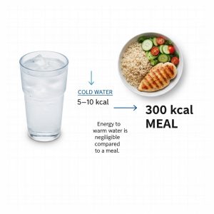 Lượng calo đốt thêm khi uống nước lạnh rất nhỏ