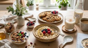 Các món ăn phổ biến từ yến mạch như cháo yến mạch, granola và bánh yến mạch