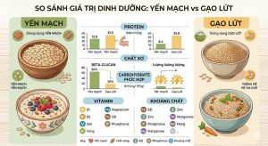 So sánh giá trị dinh dưỡng của yến mạch và gạo lứt