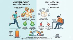 Ngồi lâu làm suy giảm enzyme đốt mỡ trong cơ thể