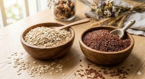 Yến mạch và gạo lứt là hai loại ngũ cốc nguyên cám tốt cho sức khỏe