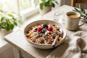 muesli gồm yến mạch và các loại hạt dinh dưỡng tự nhiên