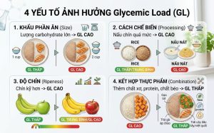 Các yếu tố ảnh hưởng đến Glycemic Load của thực phẩm